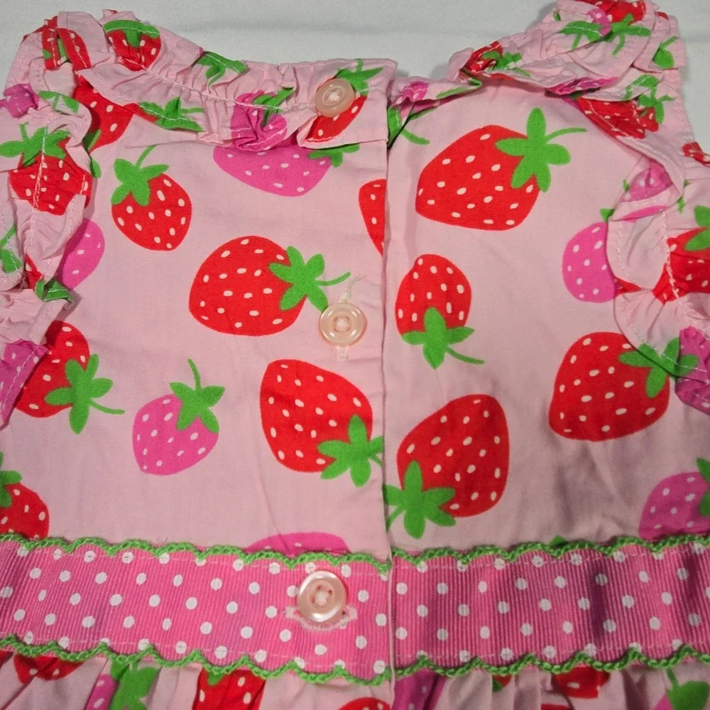 Gymboree Strawberry Print‎ Dress Girls 2T NWT Cottagecore Summer Ruffle